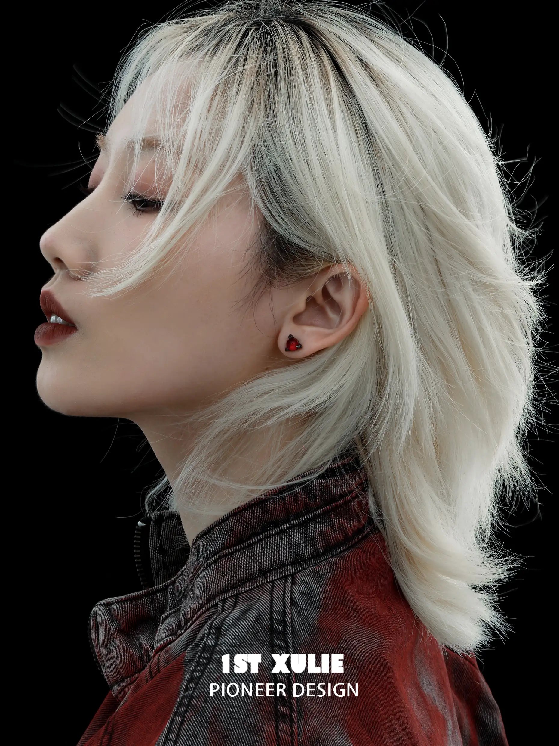 925 Sterling Silver Black Gold Dragon's Claw Red Crystal Stud Earrings for Women - Gothic Jewelry for Parties, Cosplay & Everyday Wear