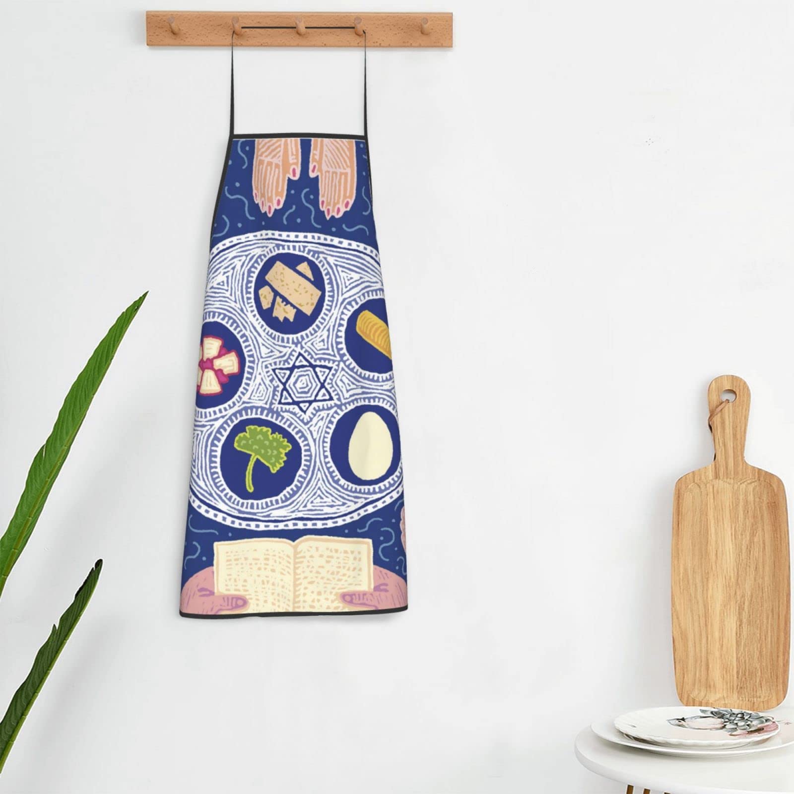 Happy Traditional Jewish Passover Apron - Adjustable Adult Chef Kitchen Bib for Cooking & Baking - Perfect for Holiday Meals, Seder Dinners & Kosher Cooking