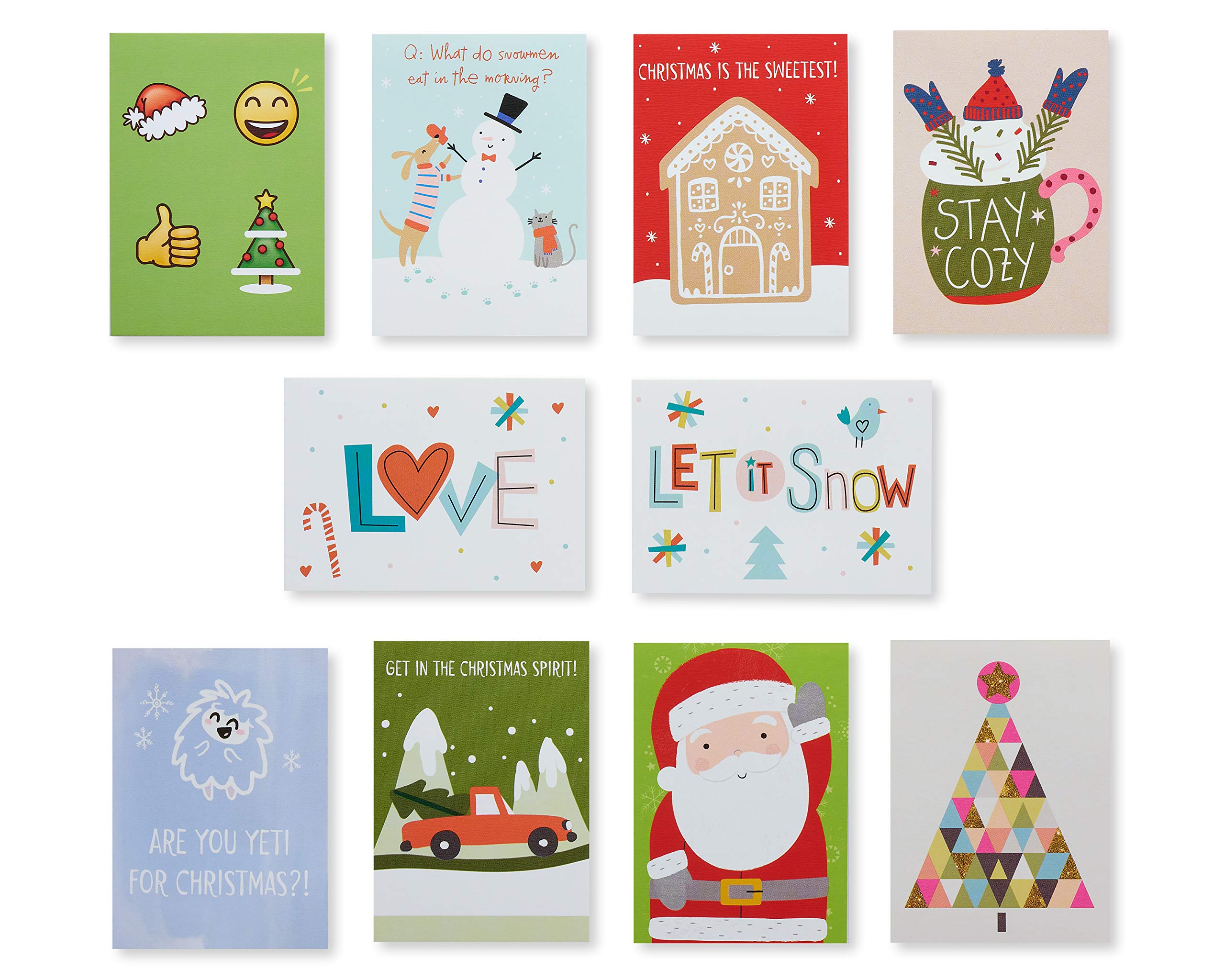 40-Count American Greetings Mini Christmas Cards for Kids - Holiday Cheer Lunchbox Notes, Classroom Gifts & Stocking Stuffers