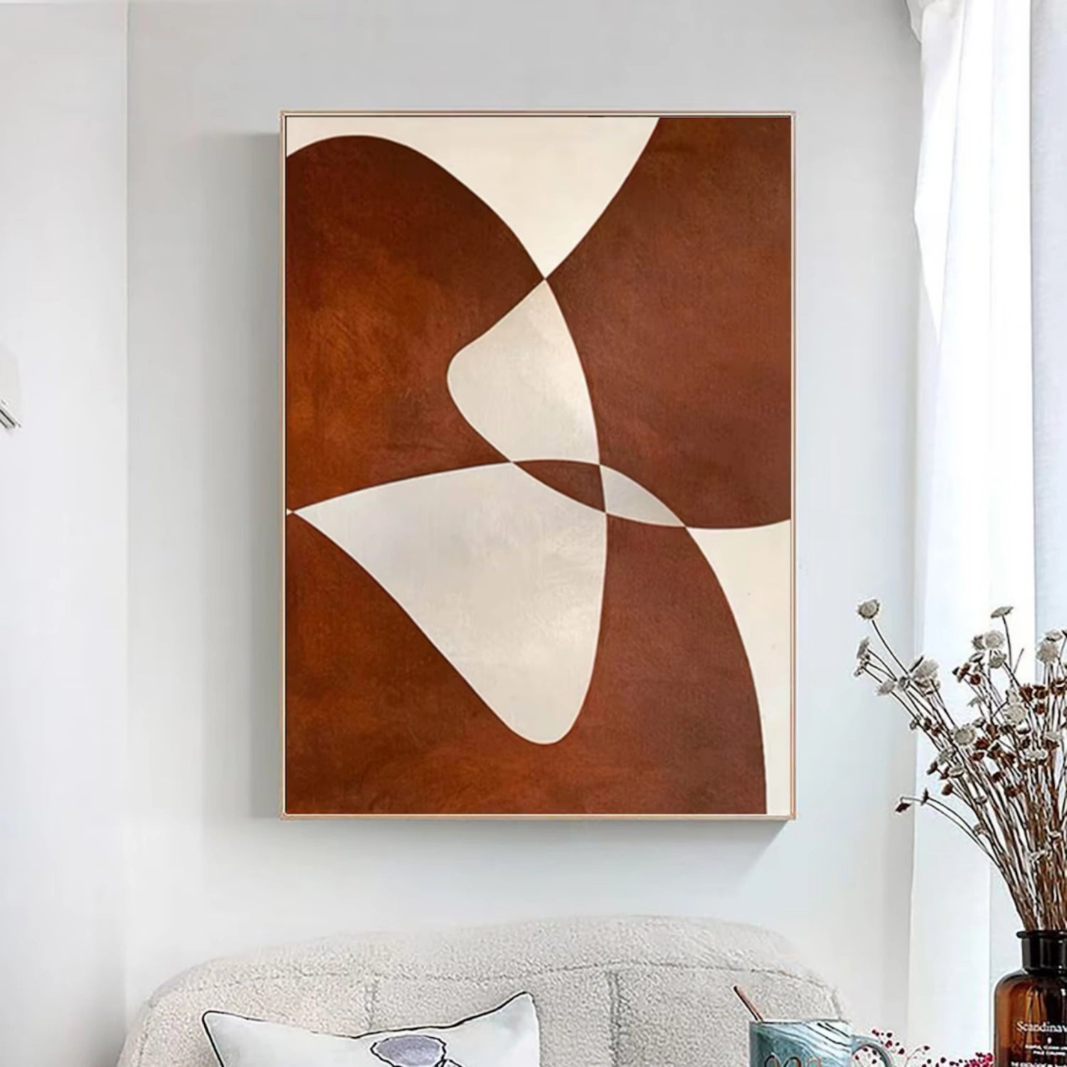 Beige & Brown Abstract Wall Art Print #BB132 - Modern Home Decor for Living Room, Bedroom & Office