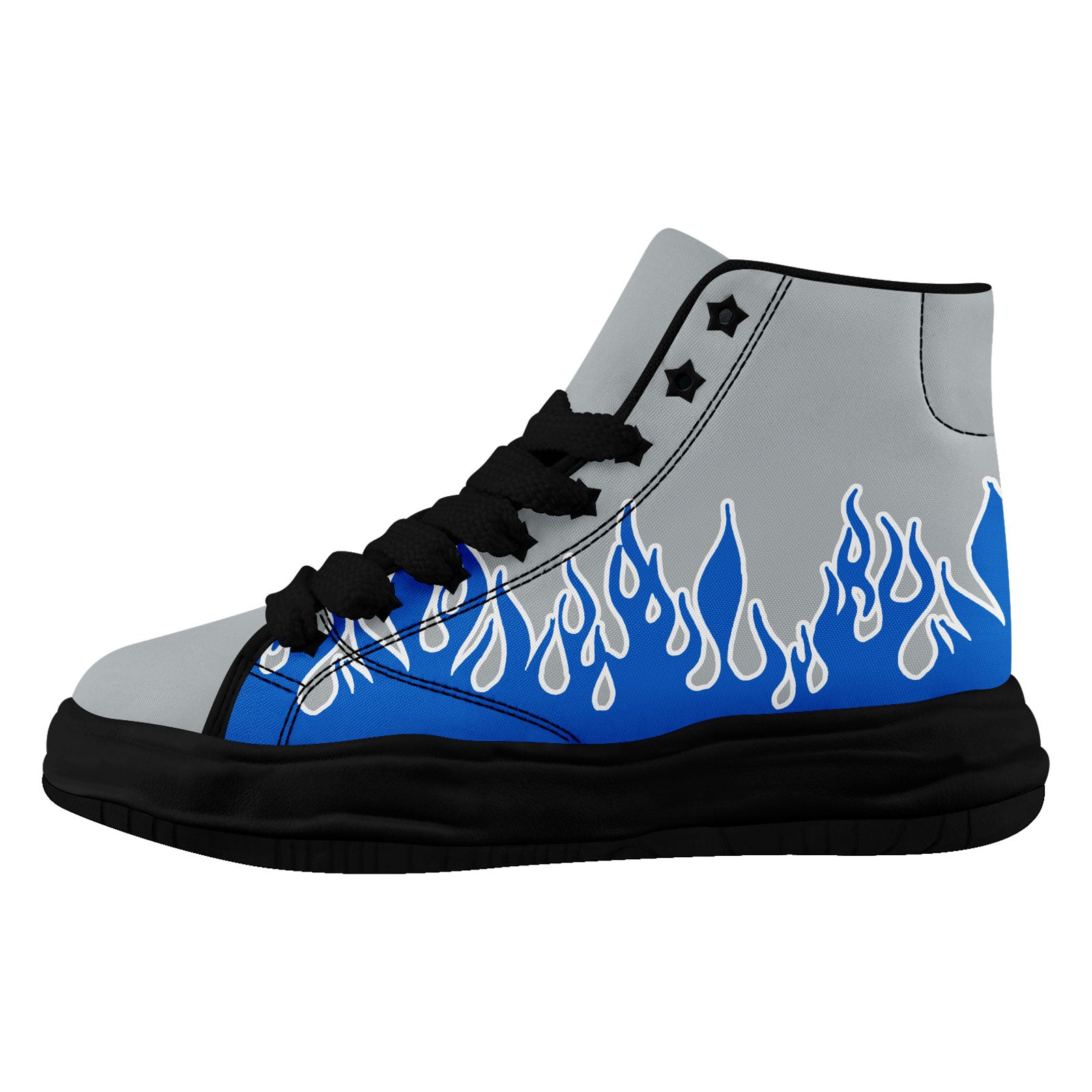 Custom Gray Blue Detroit Firesoul Shoes - Personalized Sneakers for Men & Women | Comfortable Walking & Casual Wear | Size 11 (FN039 D020272) | Perfect for Street Style & Urban Fashion
