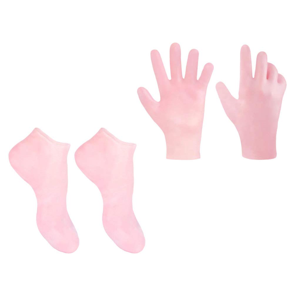 Artibetter 2 Pairs Moisturizing Spa Gloves & Socks Set for Dry Cracked Hands & Feet - Deep Repair Treatment for Women & Girls - Perfect for Night Care, Winter Protection & Home Relaxation (Size 36-38)
