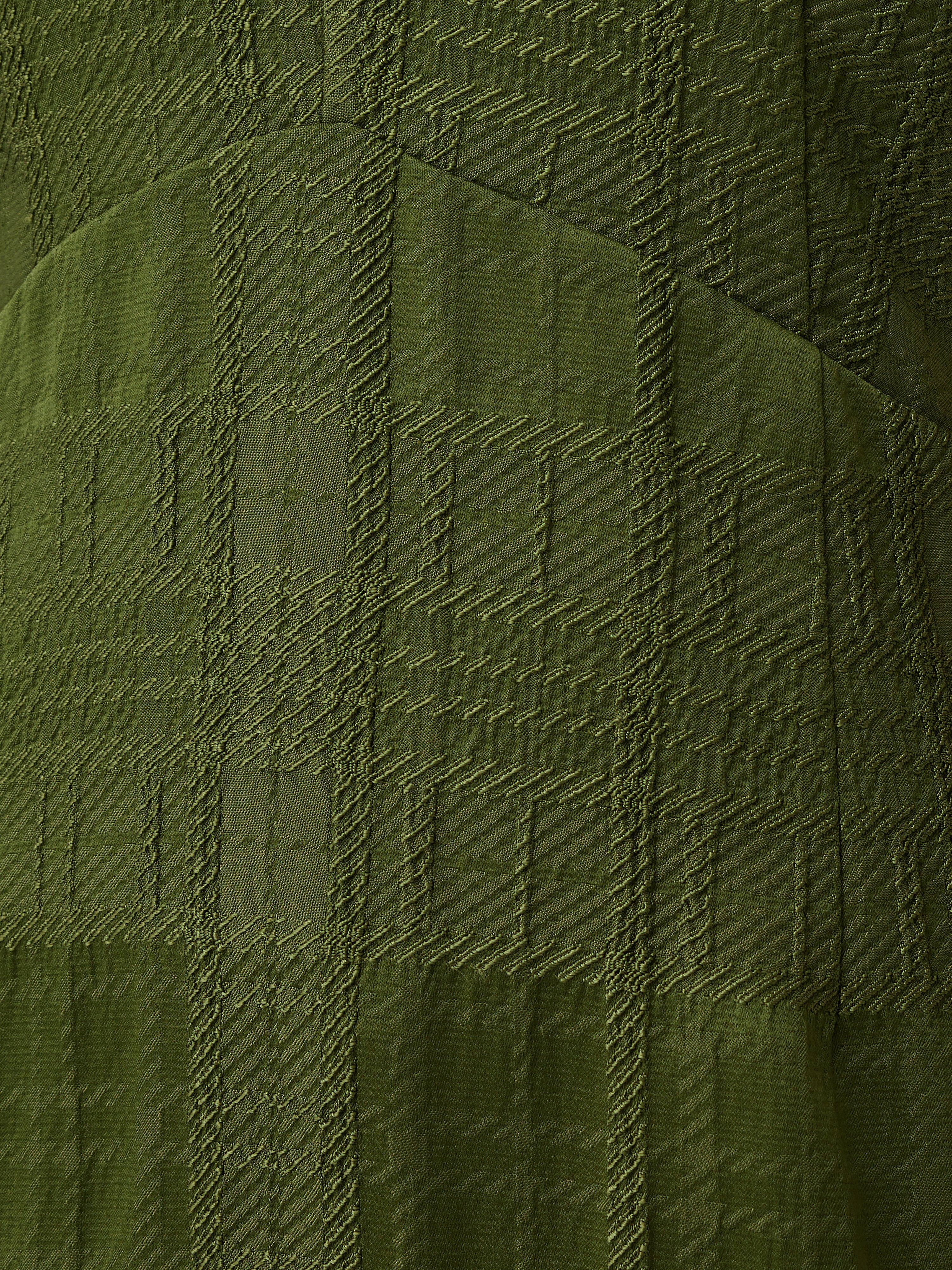 Textured Check Midi Dress for Women - Green Plaid A-Line Skirt Dress | Perfect for Office, Date Night & Fall Fashion