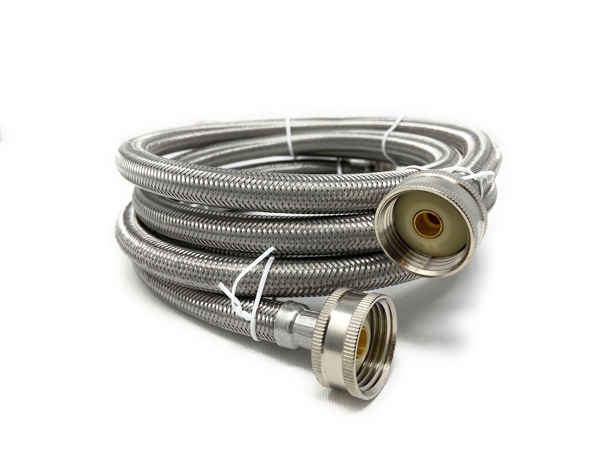 Premium Stainless Steel 4ft Washing Machine Hoses - Burst Proof & Leak Proof 2 Pack (Hot & Cold Water Supply) - Heavy Duty Inlet Hoses for Washers - Perfect for Laundry Rooms, Apartments & Home Use