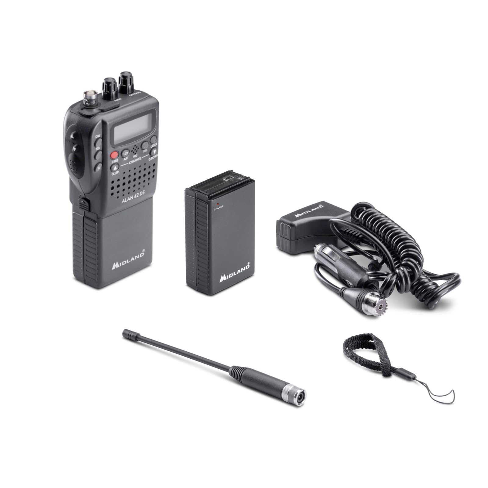 Midland Alan 42 DS Portable CB Radio Transceiver - AM/FM Multi-Band Walkie Talkie for EU Countries | Emergency Communication, Trucking & Outdoor Adventures
