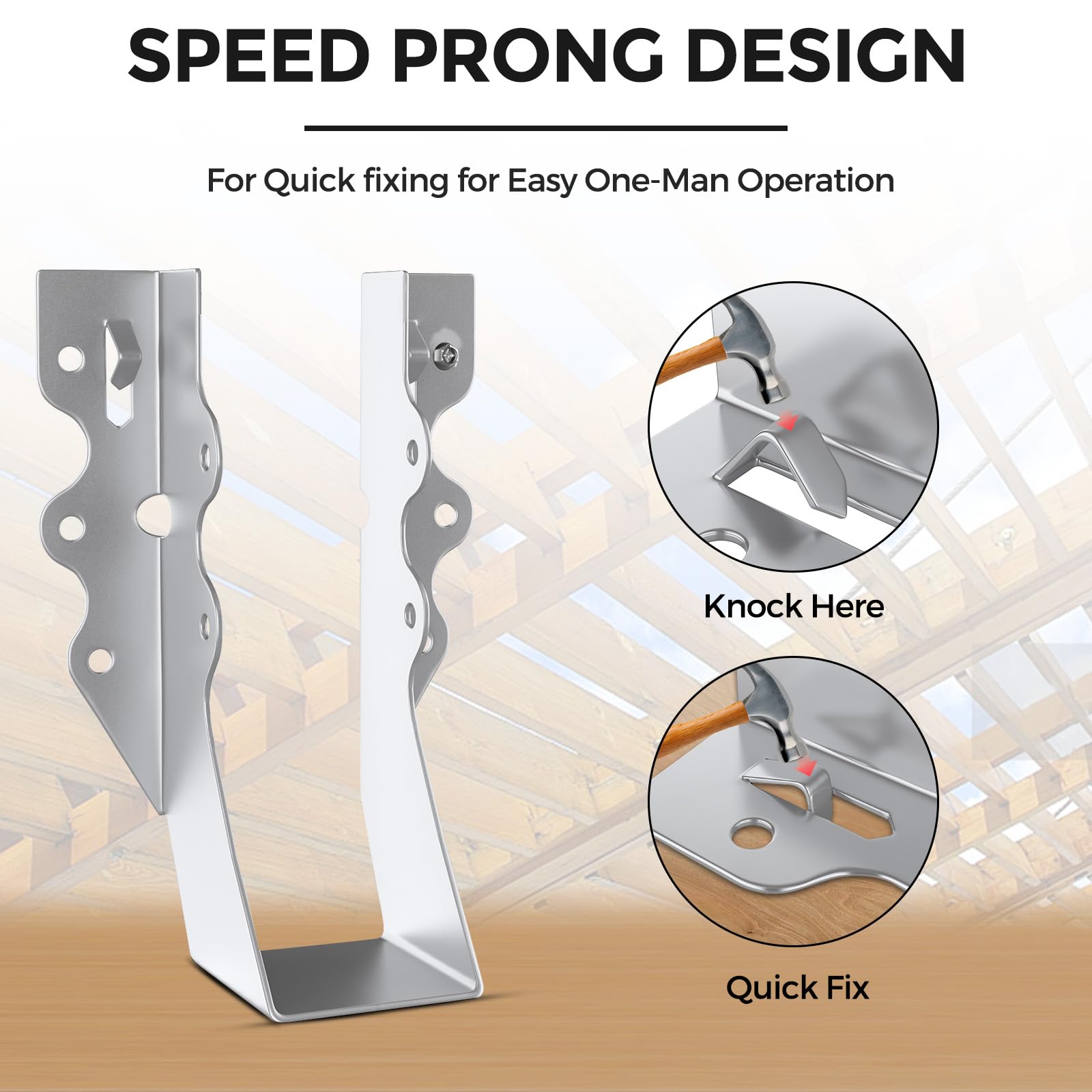 25 Pcs 2x6 Joist Hangers, 20 Gauge Galvanized Metal Face Mount Bracket - Heavy Duty Lu26 Joist Connectors for Deck, Floor, Roof Overhang & Ceiling - Hurricane Ties for Rafters & Structural Support - Perfect for DIY Home Improvement & Construction Projects