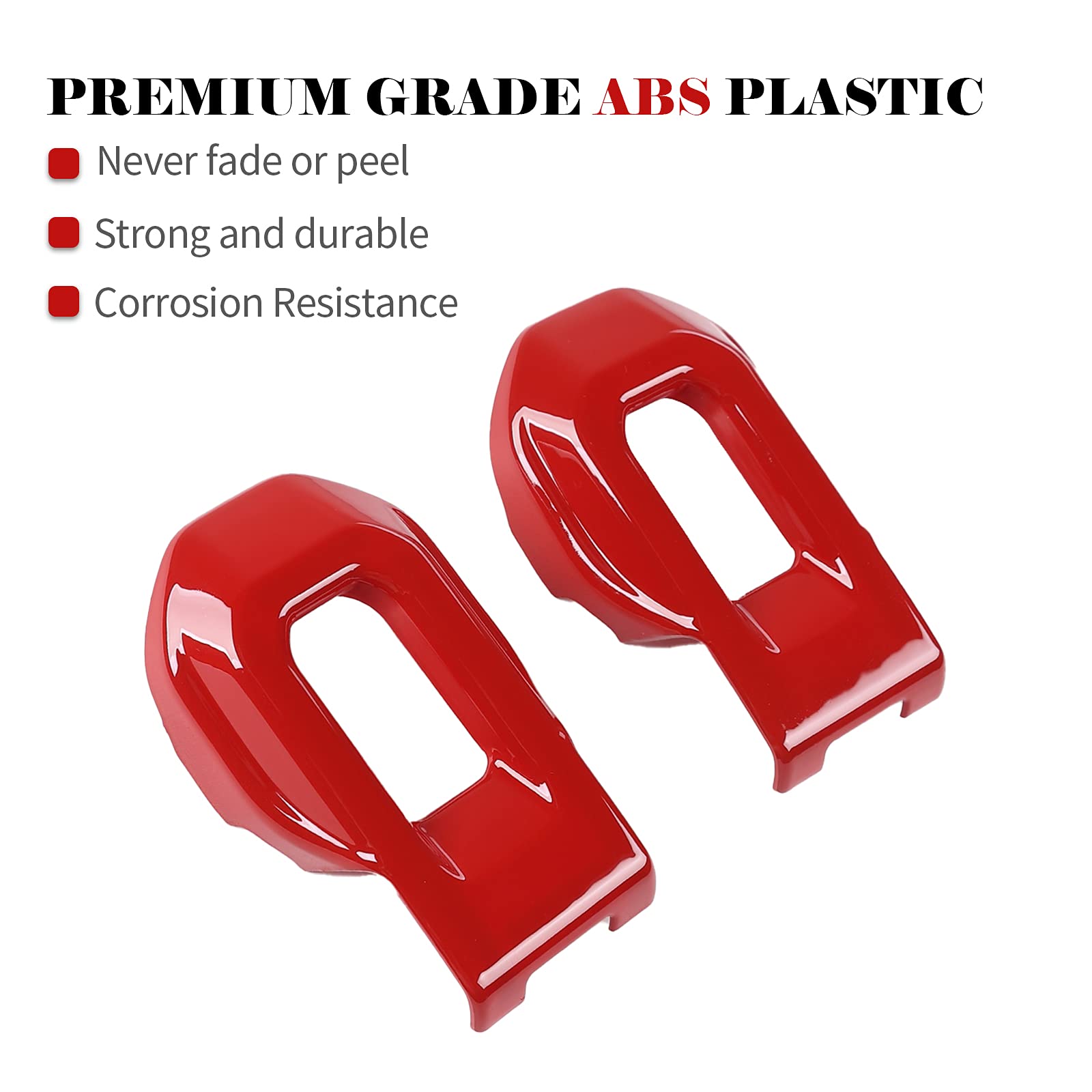 Jeep Hood Lock Latches & Catch Brackets Cover - Red External Accessories for 2018-2021 Wrangler JL/JLU & 2020-2021 Gladiator JT - Durable Protection & Stylish Upgrade for Off-Road Adventures