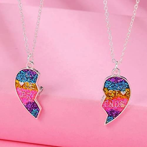 Best Friends Necklace Set - 2 Pcs Magnetic BFF Necklaces for Women & Girls | Matching Friendship Jewelry Gift for Birthday, Christmas | Perfect for Bestie Duo & Sister Bonding Moments (Choose Color)