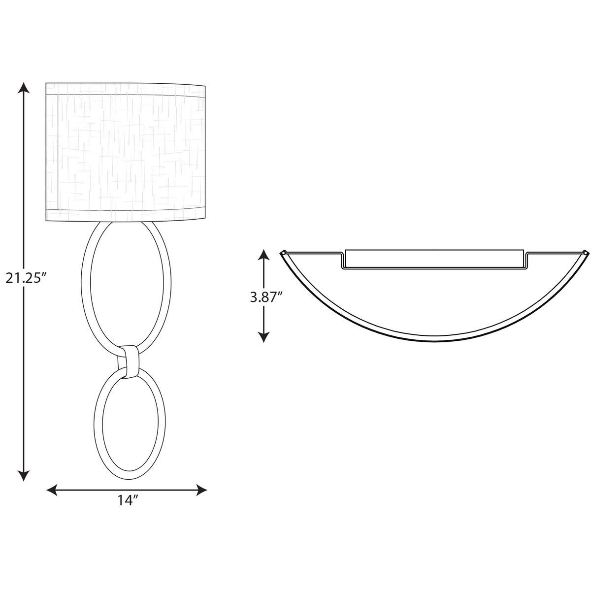 Progress Lighting LED Shaded Sconce - Brushed Nickel One-Light Circle Wall Light Fixture for Bedroom, Hallway & Living Room Decor