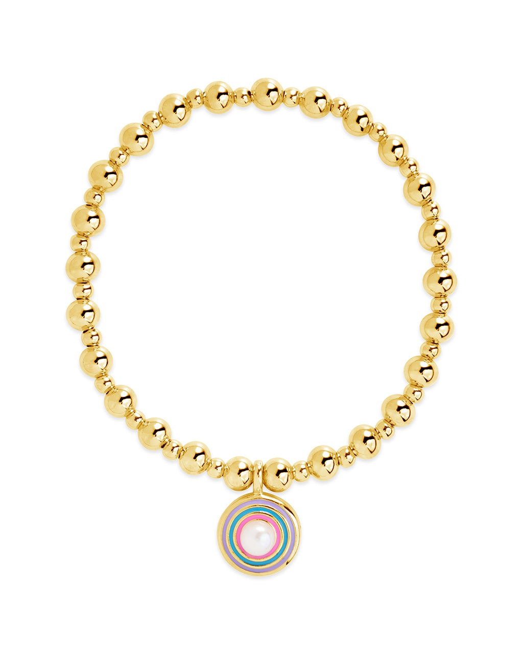 Lorelai Enamel & Pearl Charm Beaded Bracelet for Women - Elegant Fashion Jewelry Gift for Birthday, Anniversary & Special Occasions | Perfect for Parties, Weddings & Everyday Wear