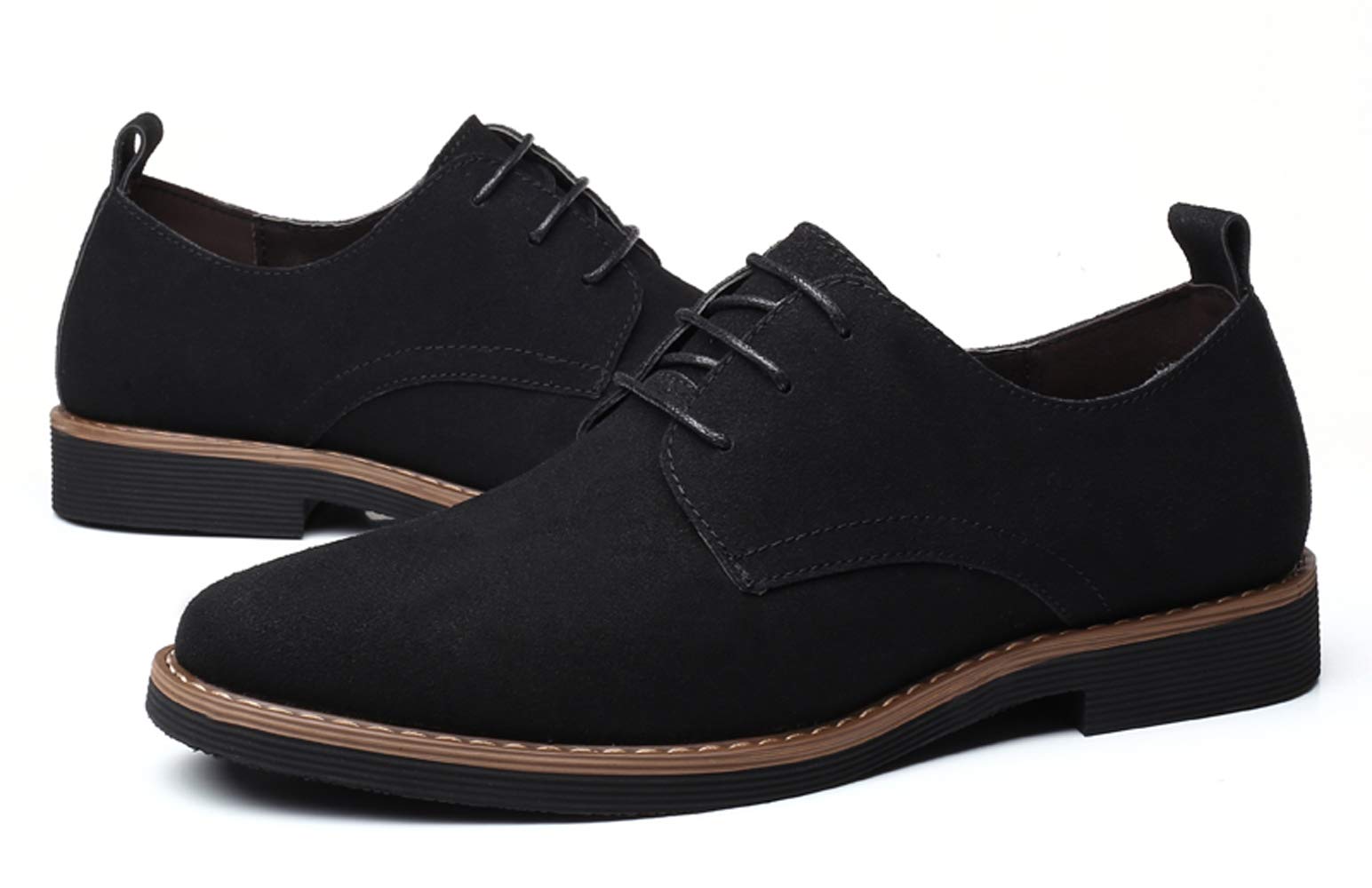 Santimon Men's Casual Oxford Shoes - Classic Suede Business Dress Shoes for Work & Formal Occasions | Comfortable Lace-Up Design for Office, Wedding & Professional Events