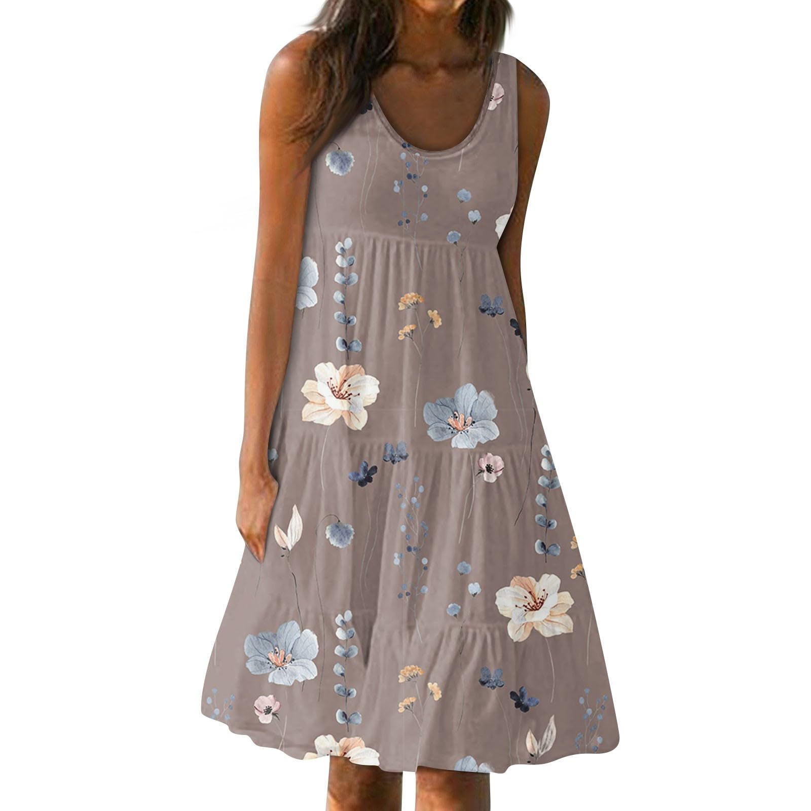 Women's Bohemian Floral Summer Dresses - Casual Tank Maxi & Swing Beach Dresses with Short Sleeve | Perfect for Vacation, Pool Party, and Outdoor Festivals
