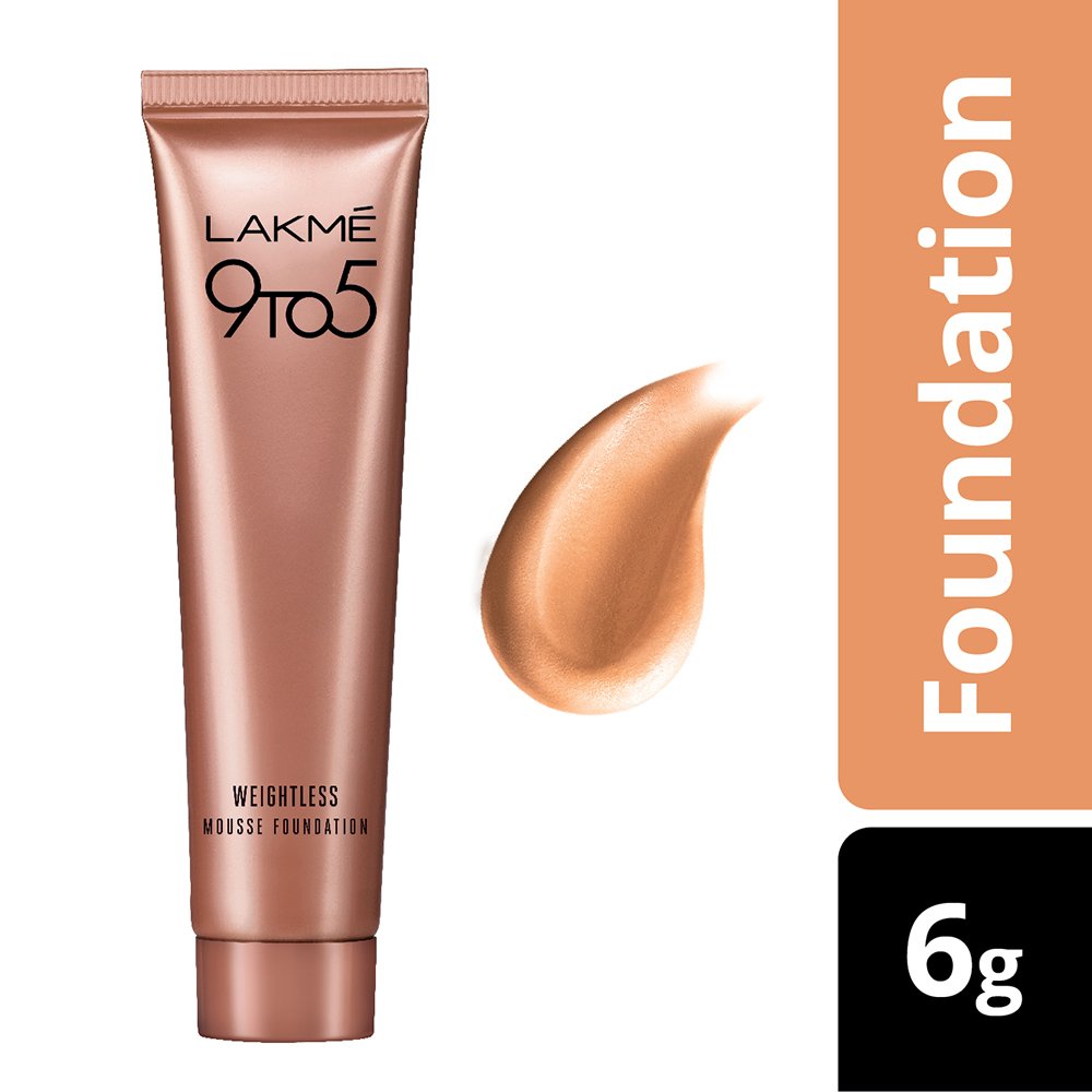 Lakmé 9 to 5 Weightless Mousse Foundation in Rose Ivory (6g) & Face It Compact in Pearl (9g) - Long-Lasting Matte Finish for Daily Office Wear & Evening Events