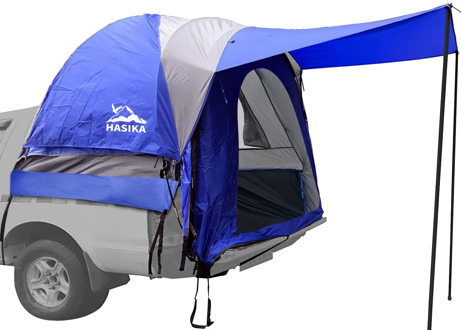Hasika Waterproof Truck Bed Tent for Camping - Fits 5-6.5 Foot Short/Regular Truck Beds with Double Layer Floor | Outdoor Adventure, Road Trips & Overlanding Gear