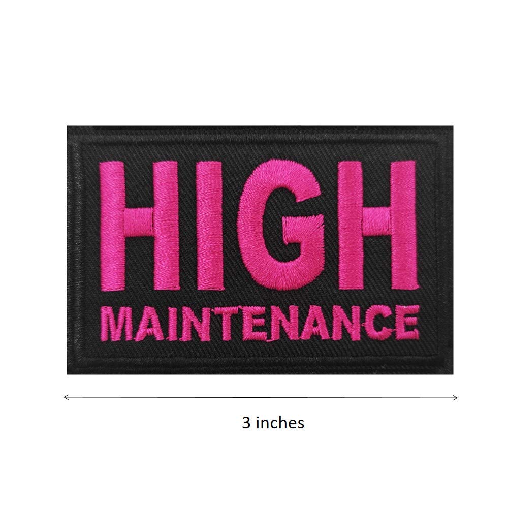 Cute Girl Gang High Maintenance Embroidered Iron-On Patch for Jackets, Bags & DIY Crafts - Fun Fashion Accessory for Teens & Women