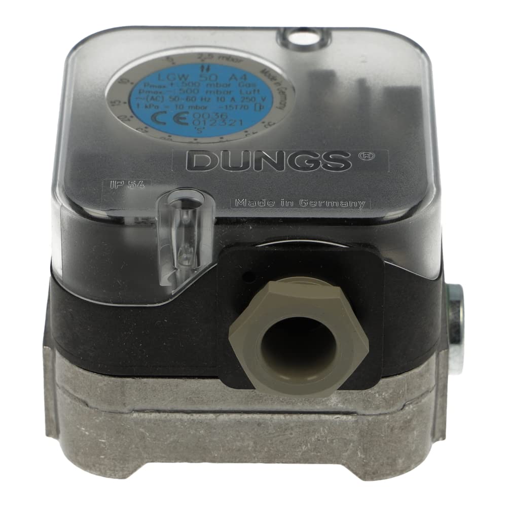 DUNGS LGW 50 A4 Differential Air Pressure Switch with Thread & Terminal Connectors (2.5-50 MBAR) - HVAC, Boiler & Industrial Automation Applications