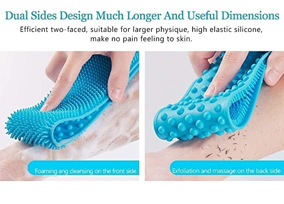 Double Sided Silicone Body Scrubber & Exfoliating Brush - Deep Cleaning Massage & Dead Skin Removal for Shower & Bath | Pack of 2 | Easy to Clean | Perfect for Sensitive Skin & Back Scrubbing