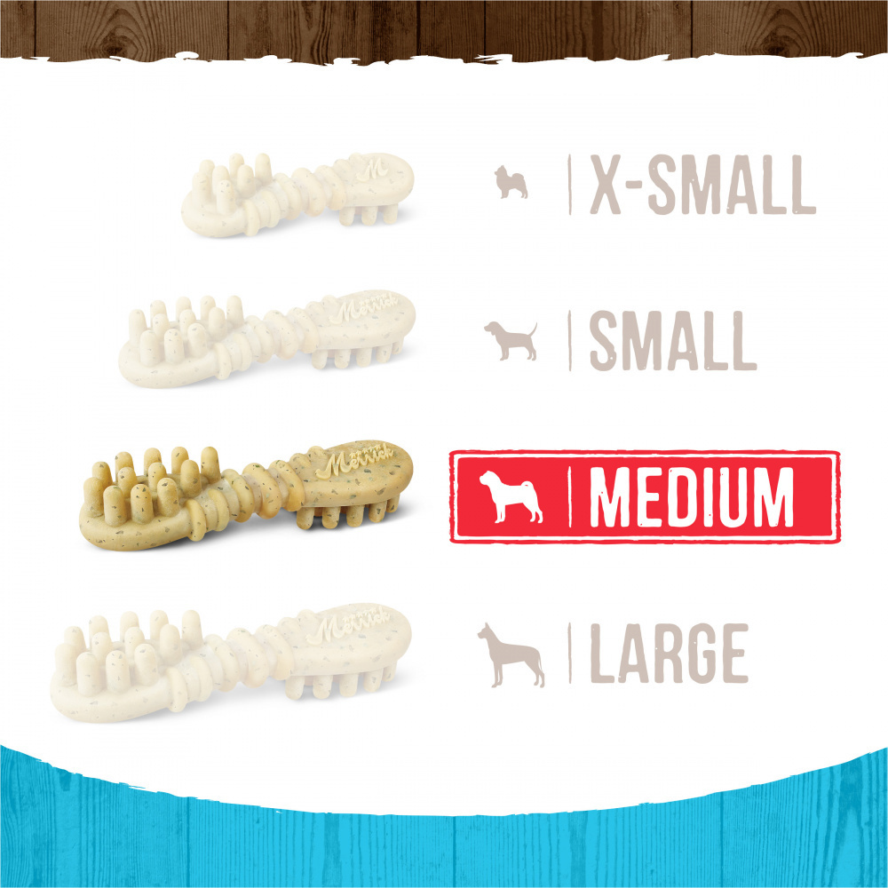 Merrick Fresh Kisses Dog Dental Treats with Mint Breath Strips - Natural Teeth Cleaning Chews for Medium Dogs - Freshens Breath & Reduces Plaque - Perfect for Daily Oral Care & Training Rewards