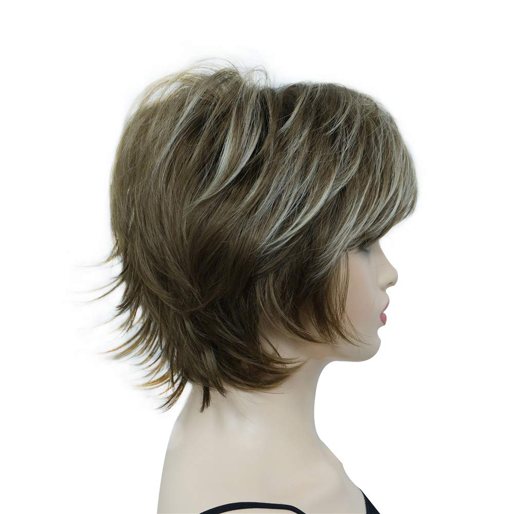 Stylish Short Layered Shaggy Synthetic Wig with Bangs for Women - Perfect for Cosplay, Halloween & Daily Fashion Looks