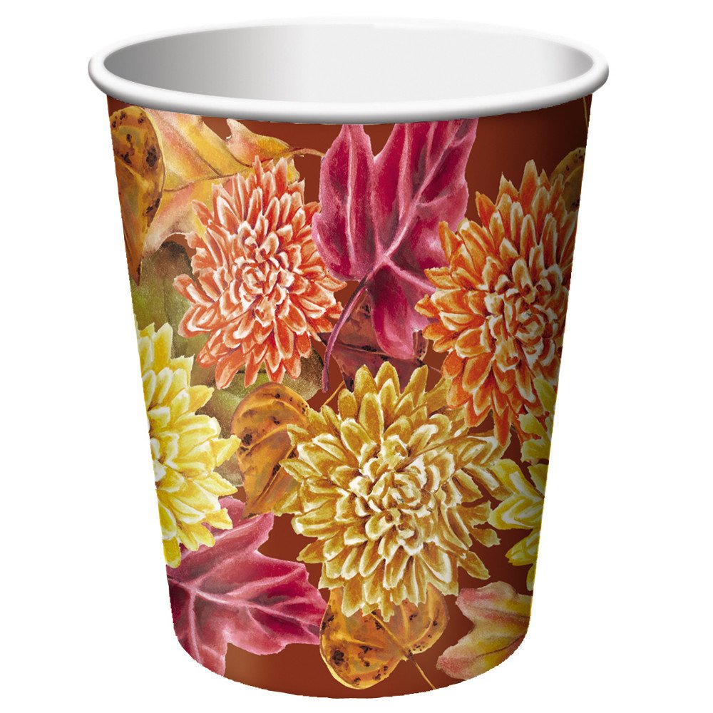 8-Count 9-Oz Insulated Hot & Cold Beverage Cups - Mayflower Celebration Design for Coffee, Tea, and Party Drinks - Perfect for Thanksgiving, Christmas, and Holiday Gatherings