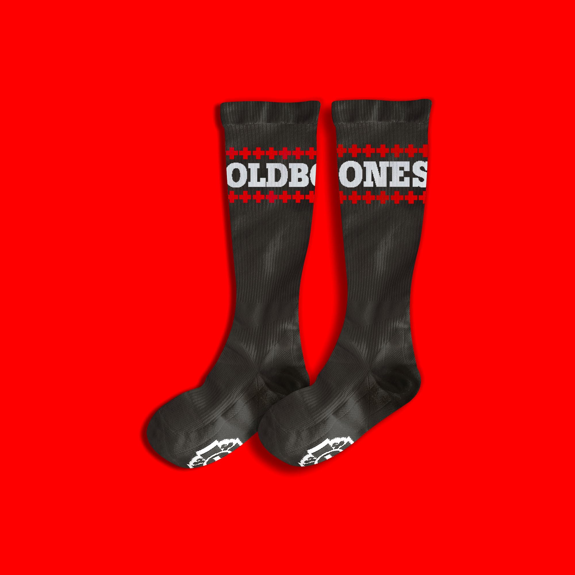 Old Bones Compression Socks - Skull Print 15-20 mmHg Support Socks for Men & Women (3-Pairs, Black) | Perfect for Running, Travel & Varicose Vein Relief