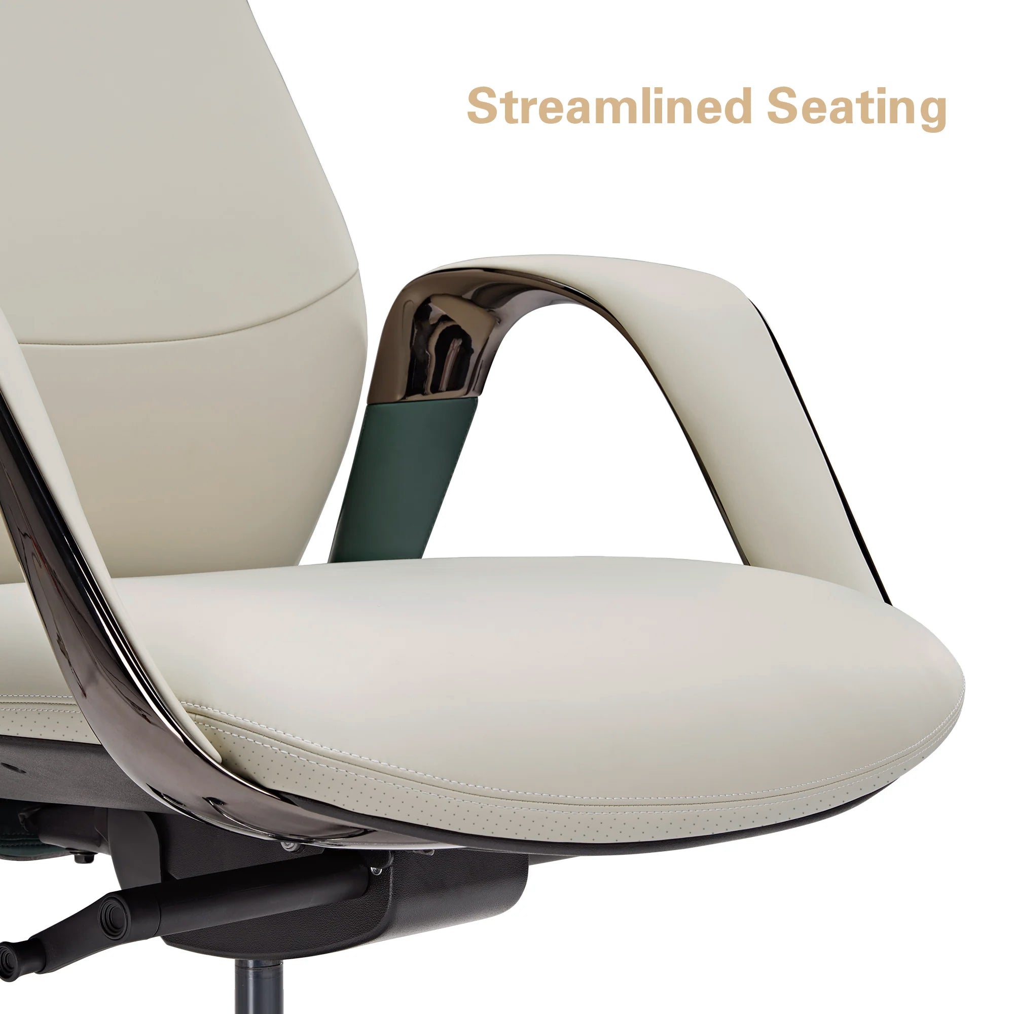 Premium SERENE Napa Leather Executive Office Chair - Ergonomic High Back Desk Chair for Home & Office Workspace, Comfortable for Long Hours Sitting