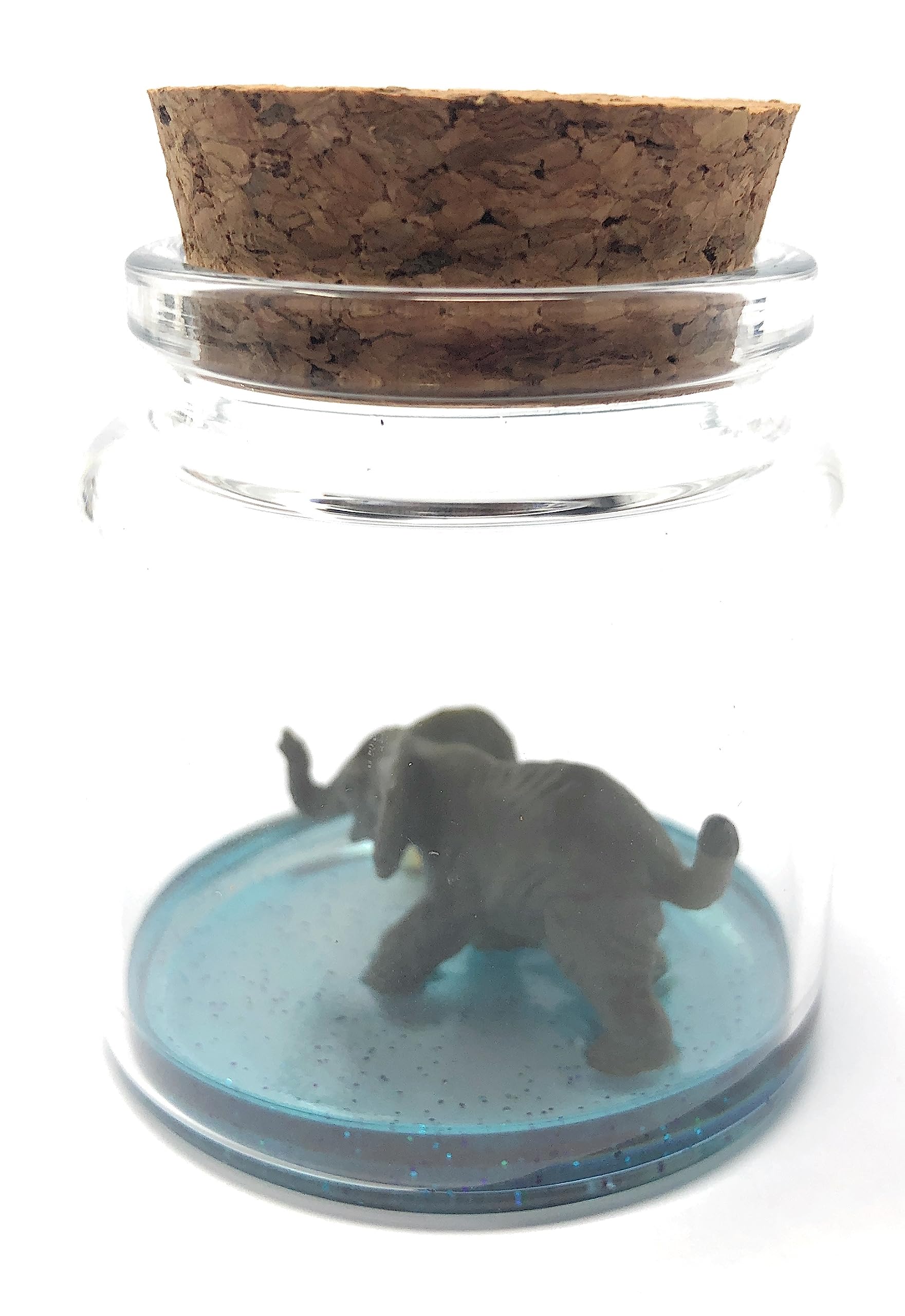 Mini Glass Terrarium with Adorable Elephant Desk Pet & Adoption Certificate - Perfect for Office Decor, Home Display & Stress Relief Gifts