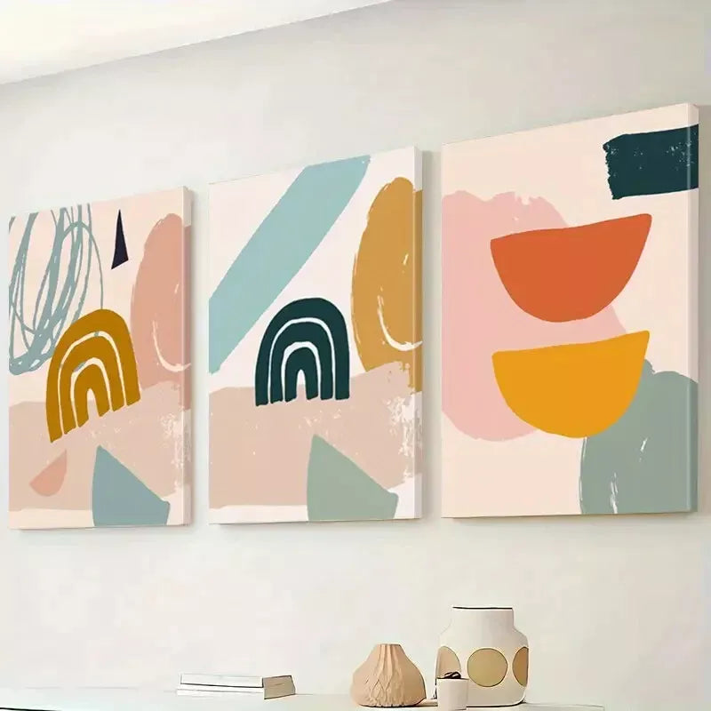 3-Piece Abstract Anime Art Minimalist Wall Decor Set - Framed Canvas Prints 50x70cm | High Quality Australian Made | Ready to Hang | Perfect for Living Room, Bedroom & Office Decor