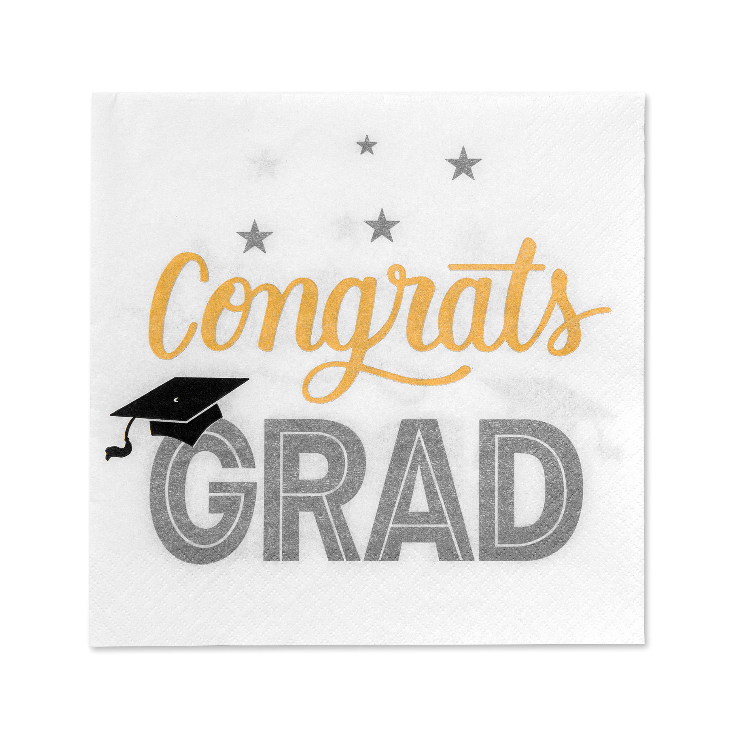 American Greetings Graduation Party Supplies - 50 Count Decorative Napkins for High School & College Graduation Celebrations