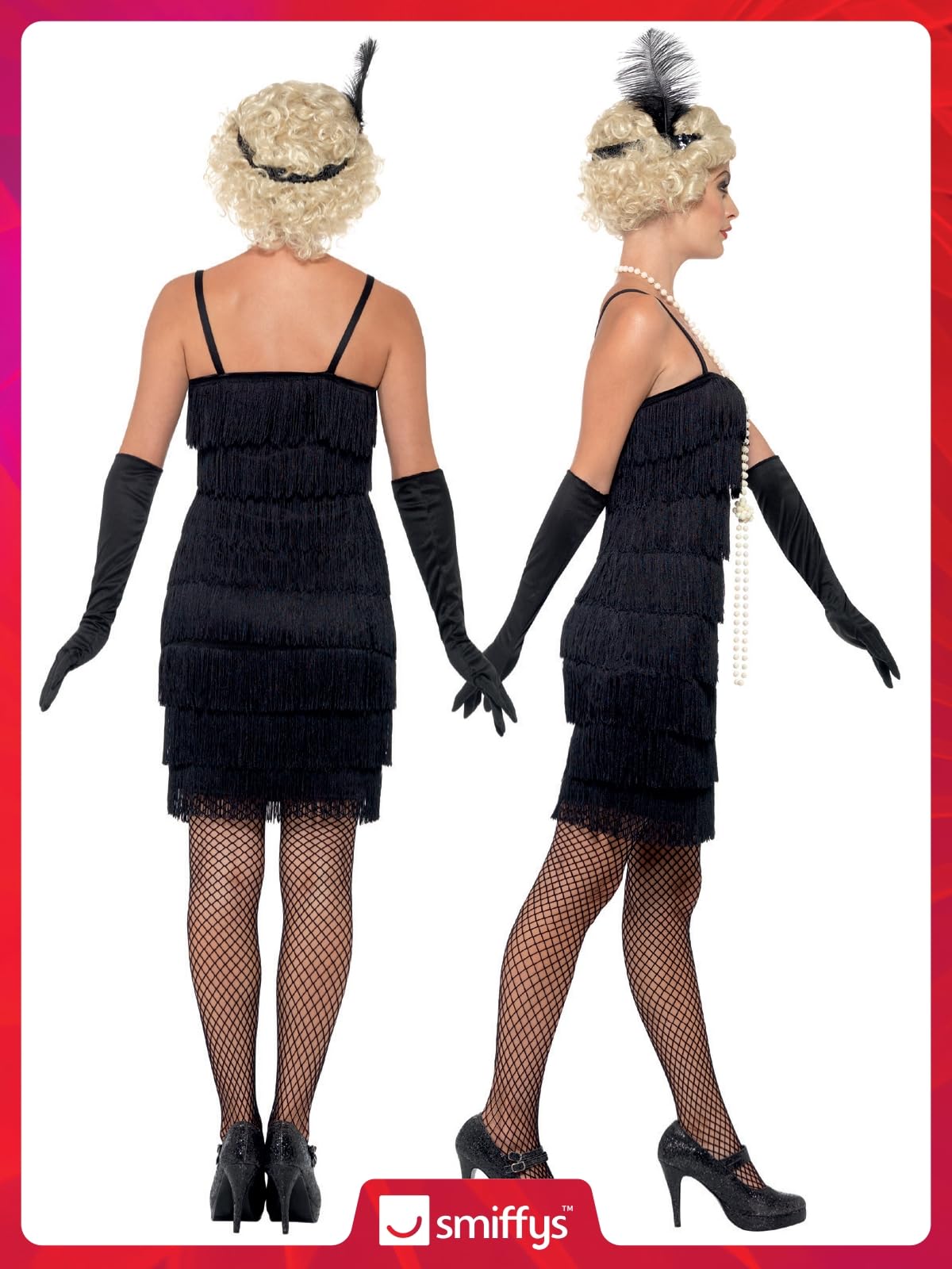 Smiffys Men's 1920s Flapper Costume - Black Vintage Gatsby Party Outfit for Halloween, Themed Parties & Dress-Up Events