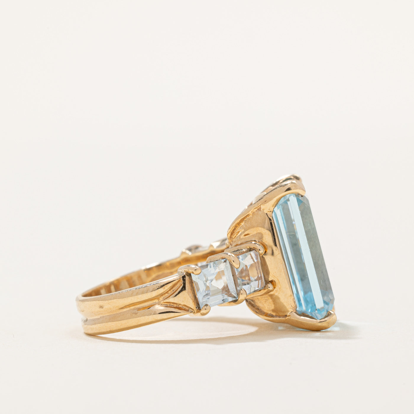 Blue Topaz Cocktail Ring - 12.00ctw Gemstone Statement Ring - Size 5.25 - Elegant Evening Wear Jewelry for Women - Perfect for Parties, Weddings & Special Occasions