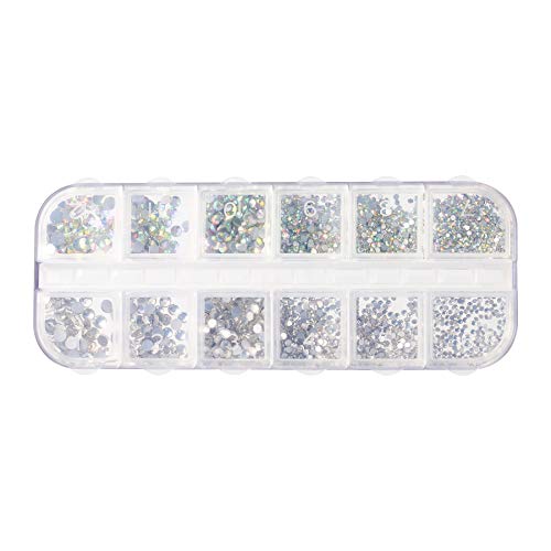 Premium Self-Adhesive Nail Rhinestones for Nail Art - 1000pcs Assorted Colors & Sizes - Perfect for DIY Manicure, Salon Nails, Bridal & Party Glam Looks