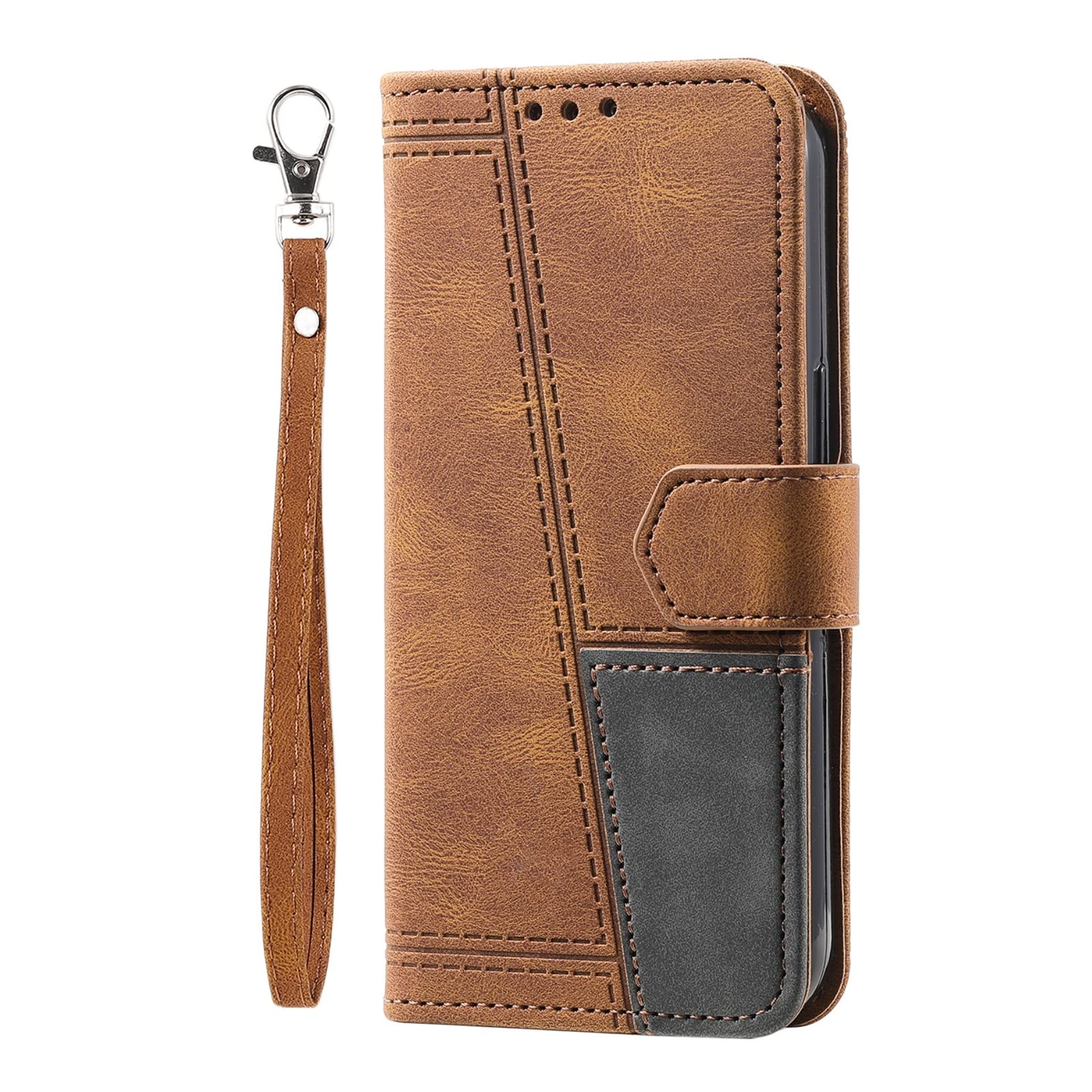 Premium Leather Wallet Case for Vivo X60 Pro - RFID Blocking Protective Cover with Card Holder, Kickstand & Wrist Strap | Shockproof Phone Flip Case for Everyday Use, Travel & Business Meetings