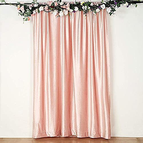 8x8 Feet Blush Velvet Backdrop Curtain - Elegant Photography Background for Weddings, Parties, and Studio Shoots
