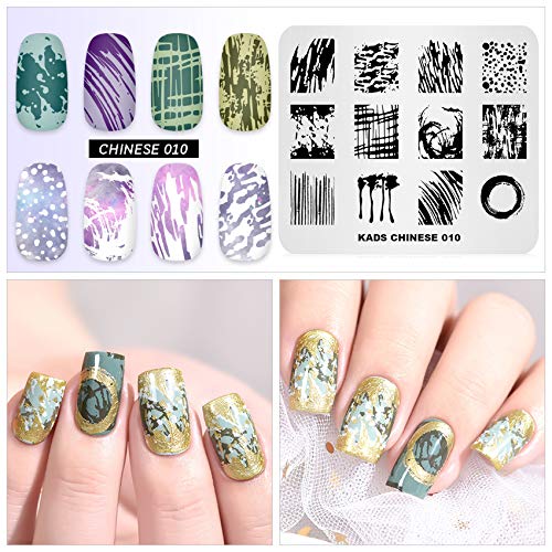 Chinese Style Nail Art Stamping Plates - KADS Stencil Image Template for DIY Nail Designs (CN010) | Perfect for Home Manicures, Salon Nail Art, and Creative Nail Stamping