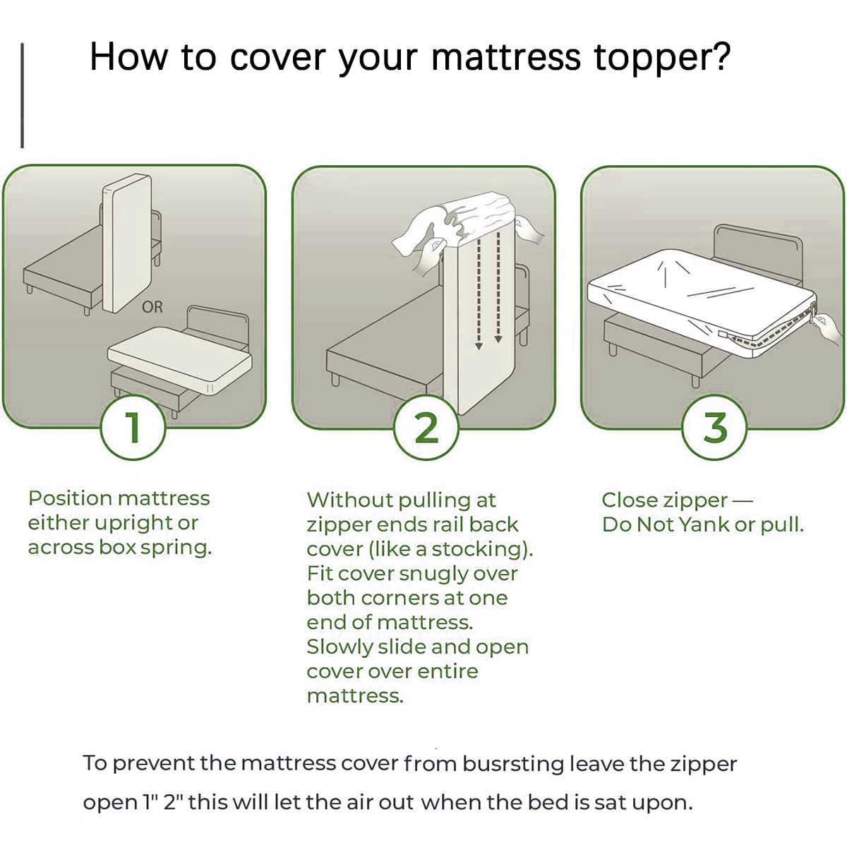 Akiky Washable Mattress Topper Cover with Zipper - Twin XL Size, Dark Gray - Breathable Mattress Protector for Bedding & Guest Room Comfort