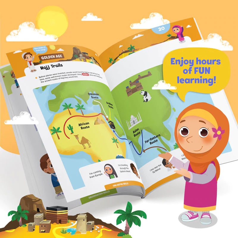 Hajj and Umrah Islamic Activity Book for Kids - Educational Muslim Prayer & Pilgrimage Learning Workbook | Perfect for Ramadan, Eid Gifts & Homeschooling