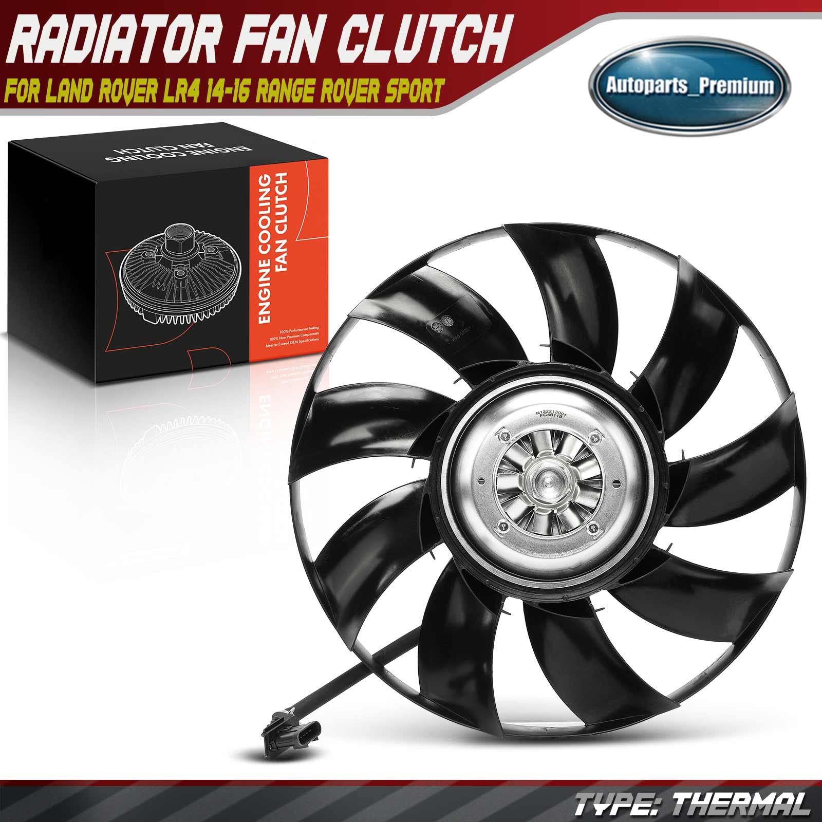 Premium Electronic Radiator Cooling Fan Clutch for Land Rover Range Rover 2010-2016, Range Rover Sport 2017-2020, Discovery Sport 2017-2018, Discovery 2017-2020, LR4 2014-2016 - High Performance Cooling Solution for Off-Road Adventures & Hot Weather Driving