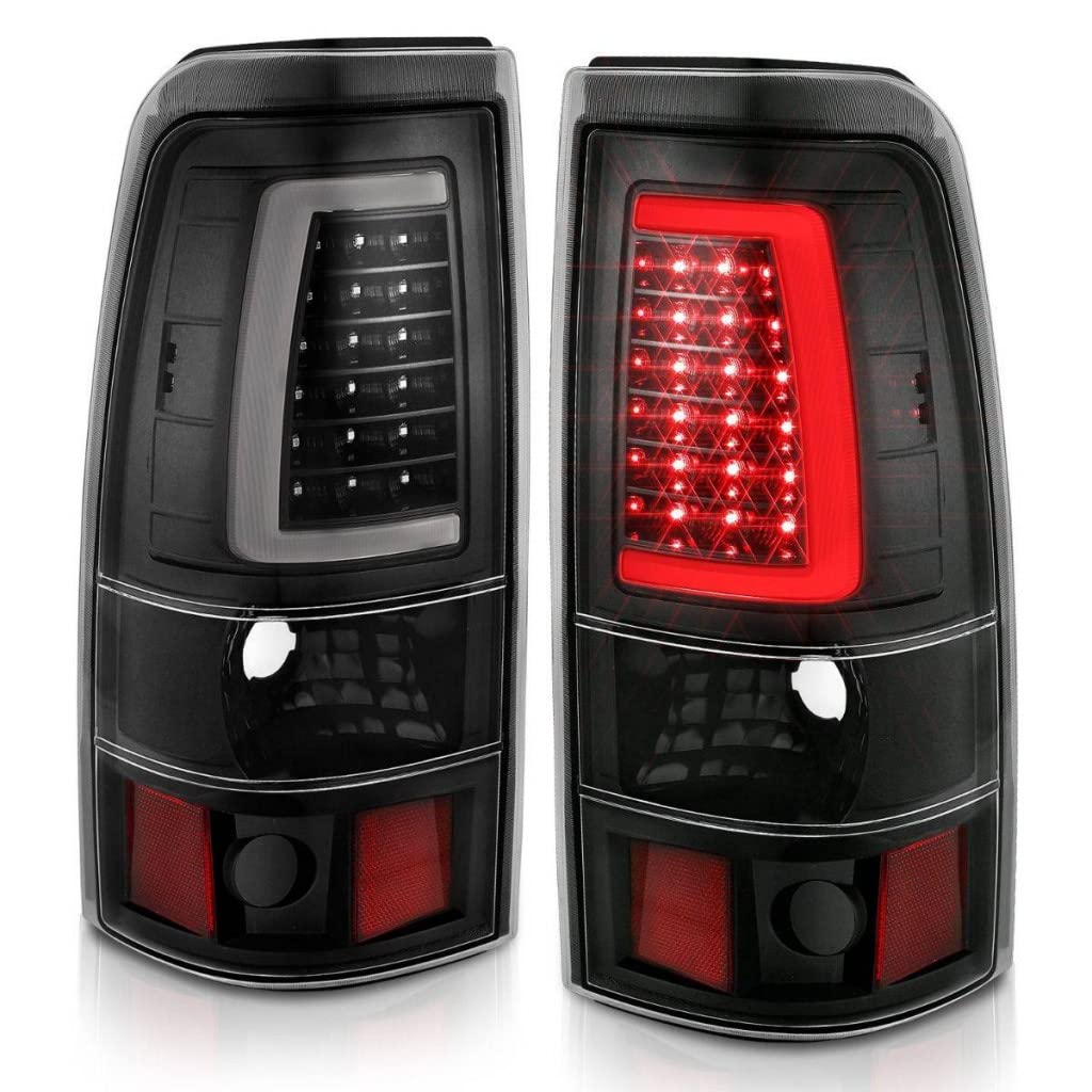 ANZO LED Tail Lights for 2007 Chevy Silverado 2500 HD Classic - Black Plank Style (Part #311333) | Durable Replacement for Improved Visibility & Style