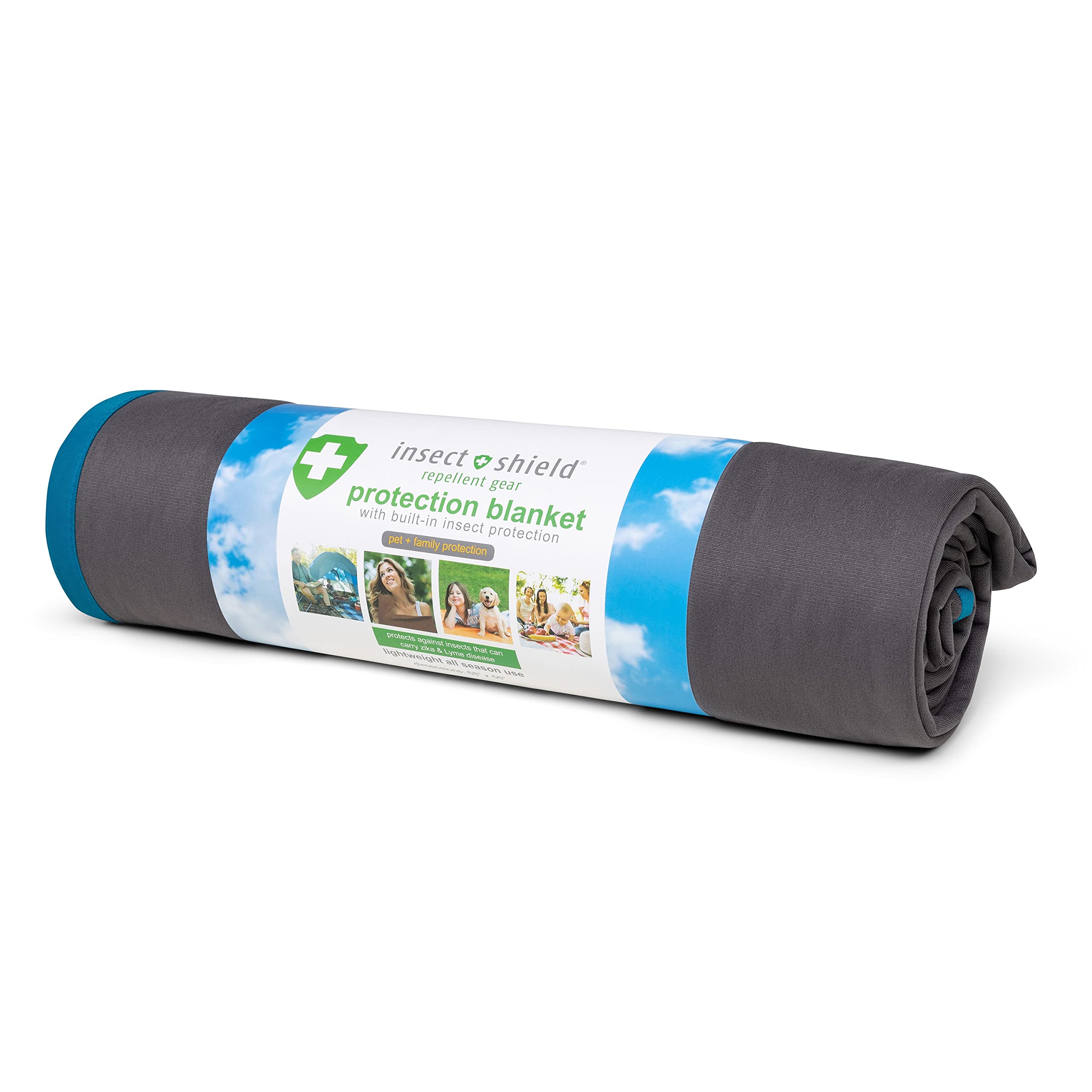 Insect Shield Outdoor Blanket - Mosquito & Bug Repellent Picnic Blanket for Camping, Beach, Hiking & Backyard - Waterproof & Portable Travel Blanket for Adults & Kids