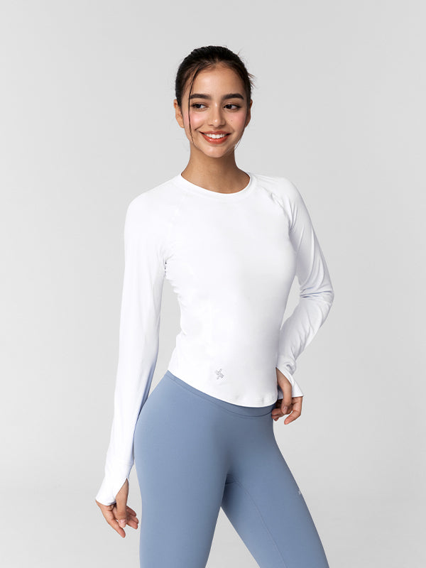 High Intensity Fingerhole Long Sleeve Workout Shirt - Gym, Yoga & Running Performance Top for Women & Men