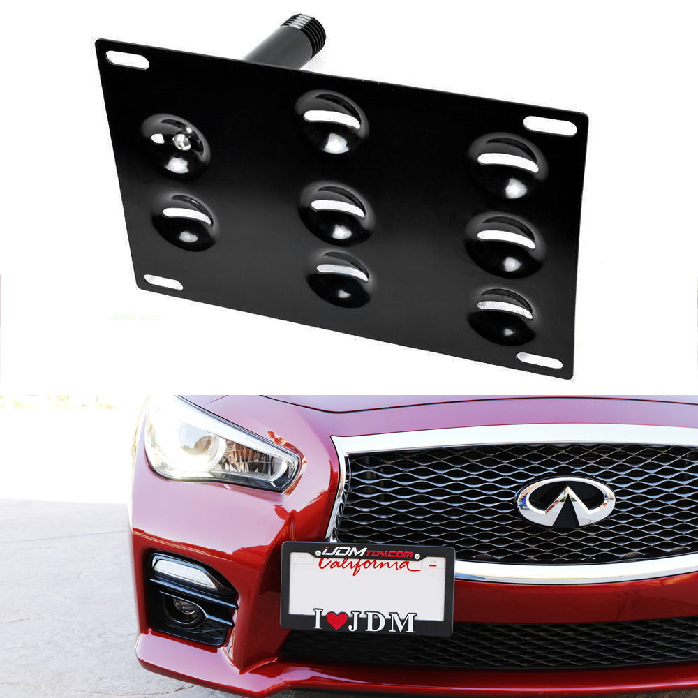 Heavy Duty Front Bumper Tow Hook License Plate Mounting Bracket for Nissan & Infiniti - Perfect for Off-Roading, Car Shows & State Compliance