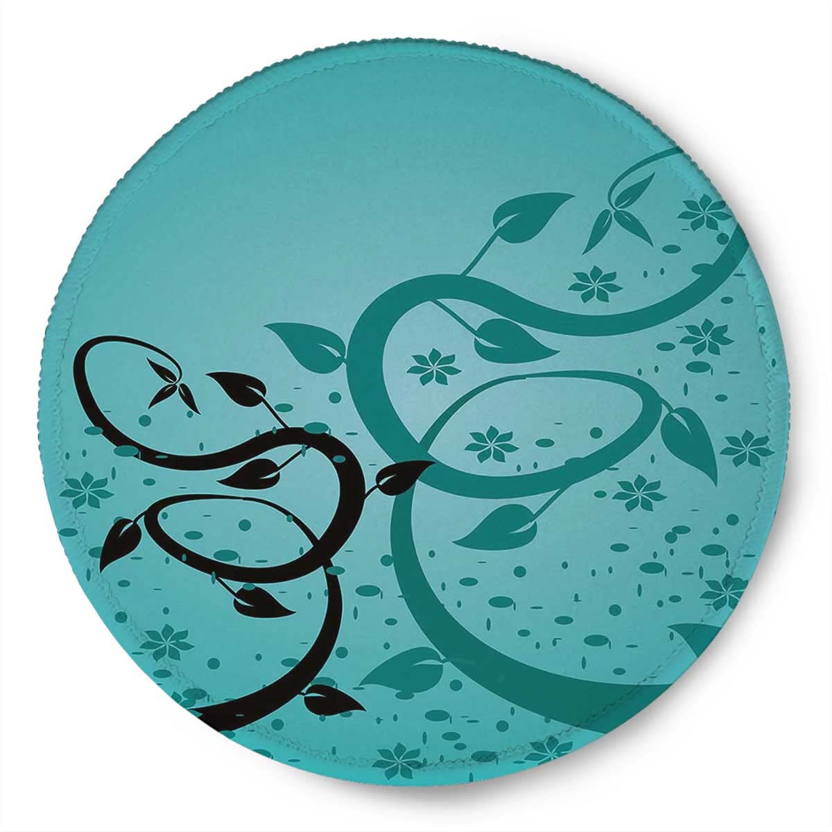 Premium Non-Slip Round Mouse Pad with Floral Design - 7.9 Inch Rubber Base Computer Mousepad for Laptop & PC - Personalized Small Mouse Mat for Women, Office & Gaming Use