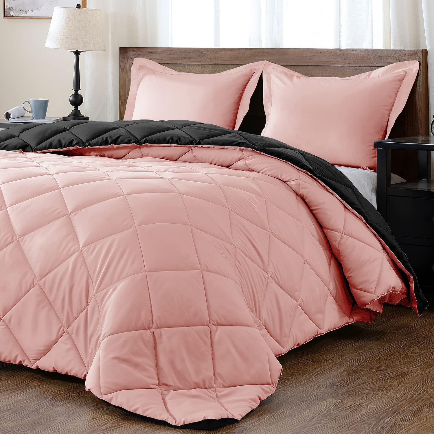 Reversible Down Alternative Comforter Set - 5 Piece Queen Size (88