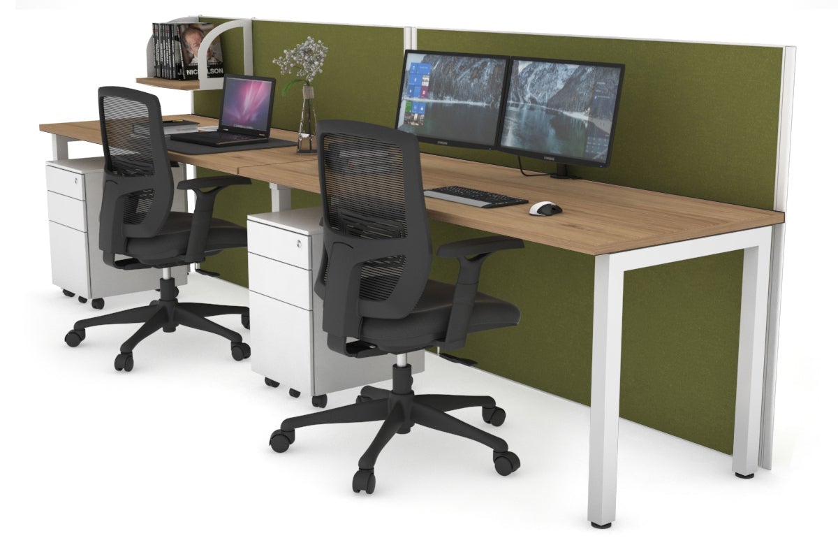 Horizon Quadro 2 Person Office Workstation with Square Legs - 1400L x 700W Dimensions - Perfect for Collaborative Workspaces & Home Offices