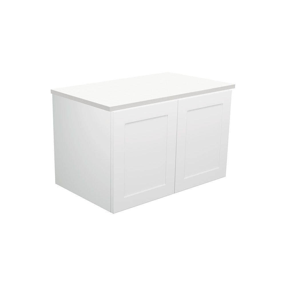 Fienza 75MR Mila 30-Inch Wall Mounted Bathroom Vanity with Right Drawer - Modern Floating Cabinet for Small Bathrooms & Powder Rooms (Cabinet Only)