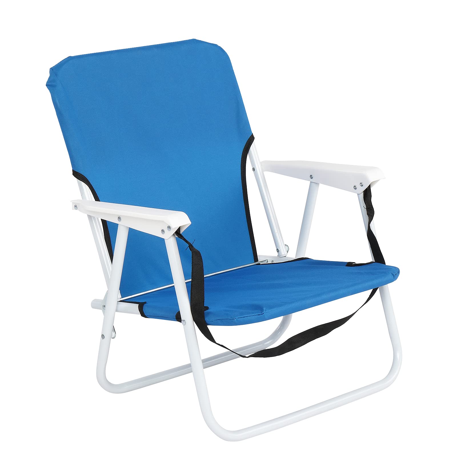 Heavy Duty Camping Chairs - Portable Folding Oversized Outdoor Chair with 220.46lbs Weight Capacity for Beach, Patio, Pool, Park & Indoor Use - Perfect for Camping, Picnics, Backyard Relaxation & Sporting Events (Blue)