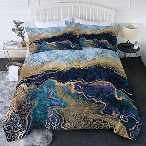 Foil Marble - Blue Gold