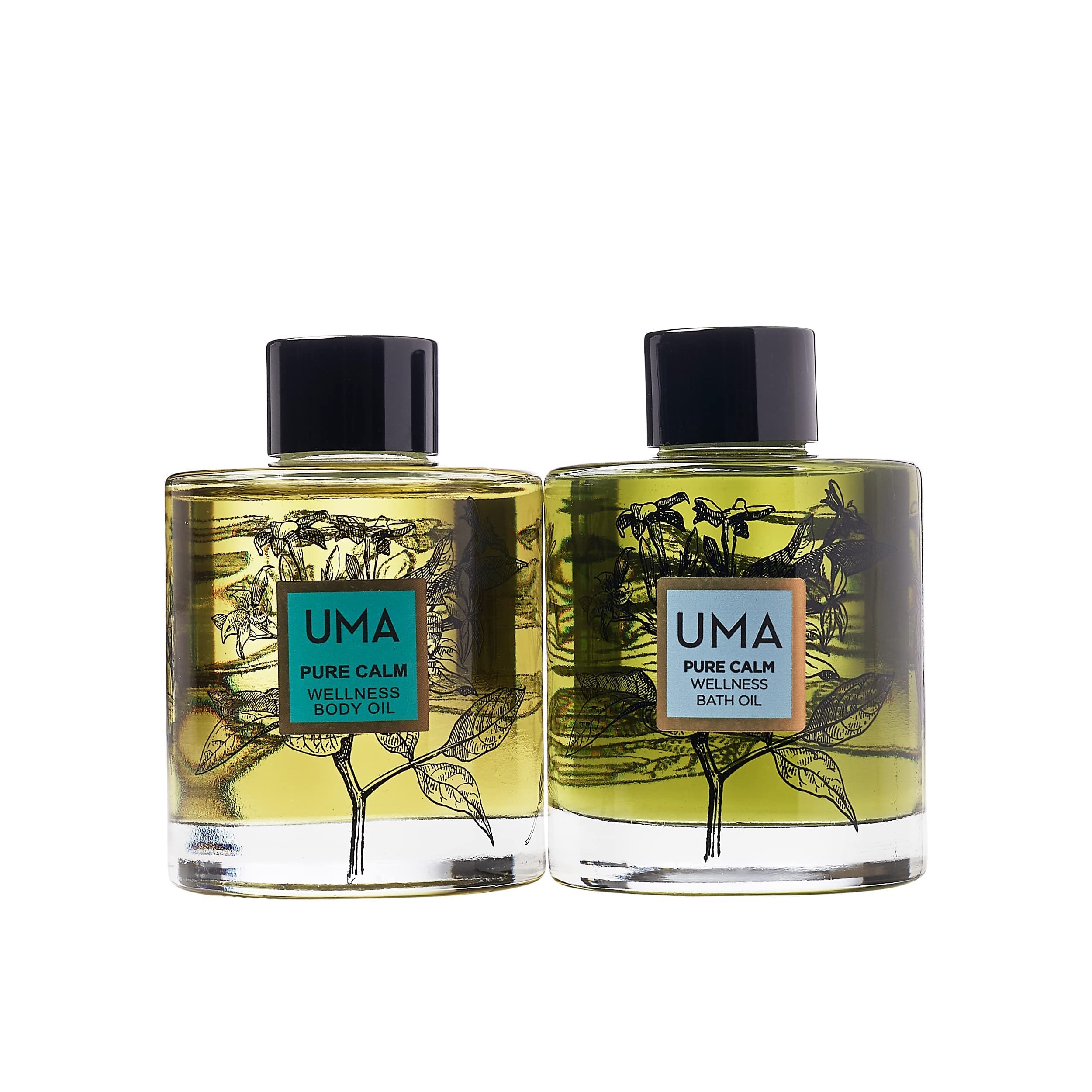 UMA Pure Calm Bath & Body Oils Wellness Gift Set | Hydrating Ayurvedic Body Oil for Radiant Skin & Healthy Glow | Sustainable Holiday Gift for Women | Perfect for Relaxation, Spa Days & Self-Care Rituals