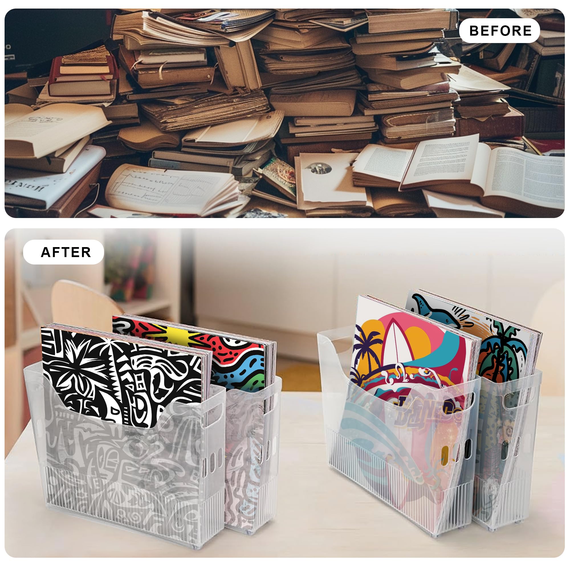 4PCS 12x12 Paper Storage Organizer - Scrapbook Paper Holder for Cardstock, Craft Paper & Scrapbooking Supplies - Perfect for Craft Rooms, Scrapbooking Projects & Office Organization